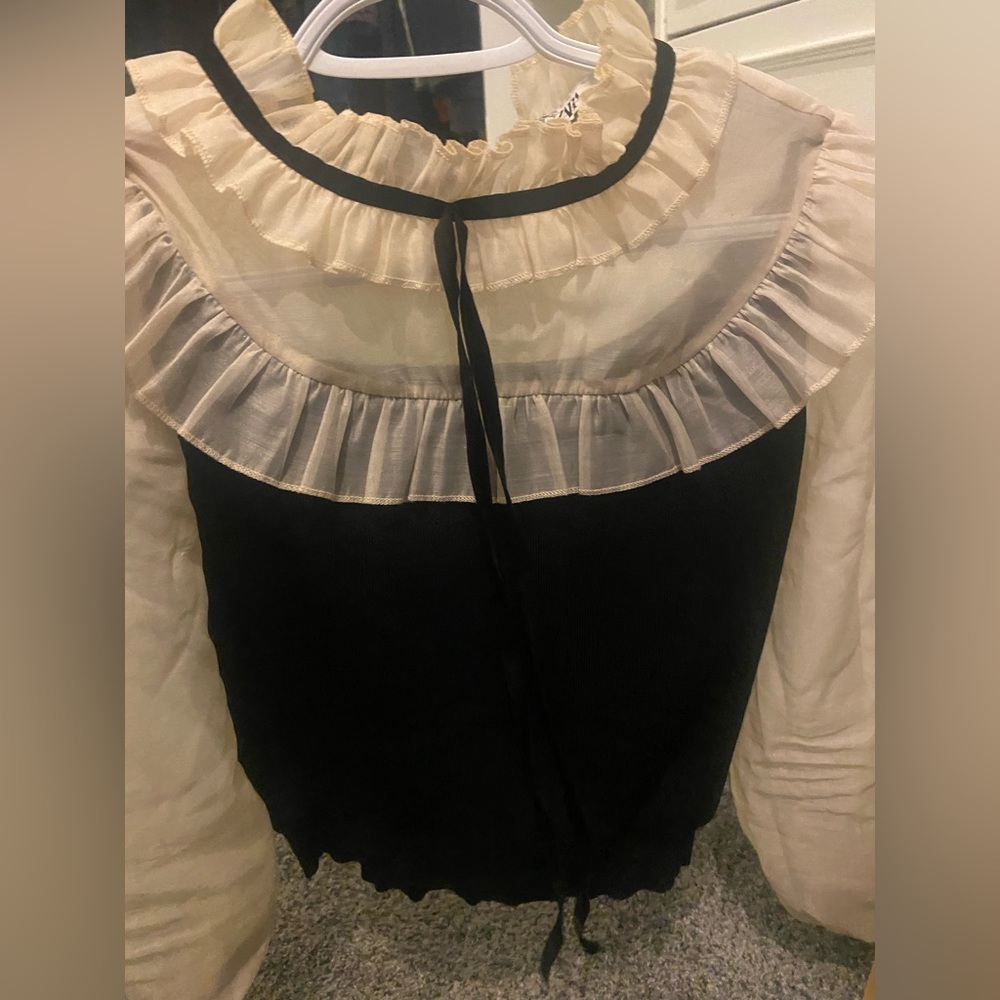 Zara mesh knitted long sleeve
